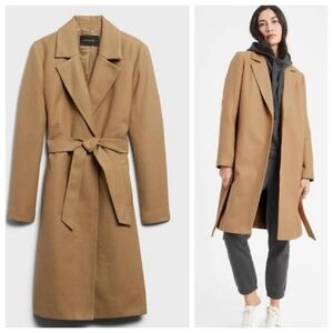 Banana Republic Twill Long Trench in Camel